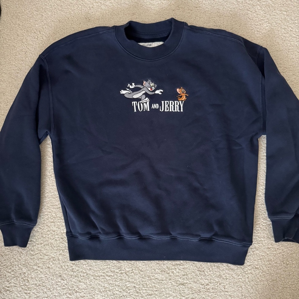 Tom and Jerry Navy Blue Men's Crewneck